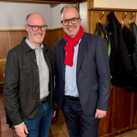 Bürgermeisterkandidat Christian Morgenroth und Landtagsvizepräsident Markus RinderspacBürgermeisterkandidat Christian Morgenroth und Landtagsvizepräsident Markus Riher