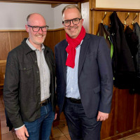 Bürgermeisterkandidat Christian Morgenroth und Landtagsvizepräsident Markus RiderspacBürgermeisterkandidat Christian Morgenroth und Landtagsvizepräsident Markus Rinderspacher